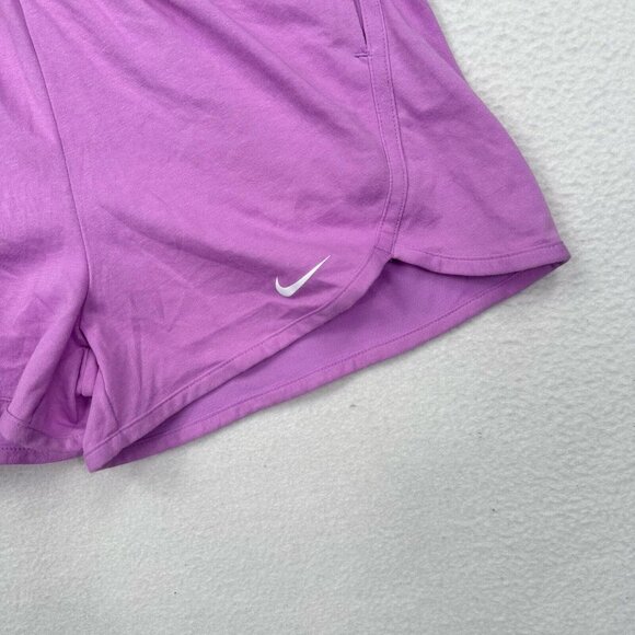 Nike Dri-Fit Breezy High Waisted Youth Girls Shorts, Size Medium Purple - Picture 5 of 7